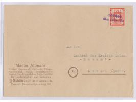 violetter Not-L2  Schönbach Über Löbau / Sa  auf Brief mit Ostsachsen 12 Pf. nach Löbau, Bedarf
Stichwort: Notstempel
Postlei