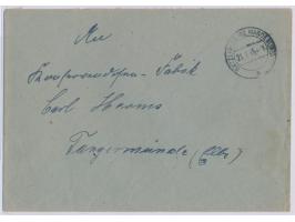 Regierungsbezirk Magdeburg, &nbsp;&nbsp;Brief mit Stempel &nbsp;Rätzlingen (Bz Magdeburg) &nbsp;21.7.45 &nbsp;ohne Gebühr bez