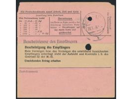 Postanweisung  auf 1 RM 58 Pf. mit Stempel  Nordhausen 2  15.1.46 und rotem R1 Gebühr bezahlt nach Remscheid (Britische Zone)