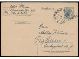 Ganzsache 12 Pf. &nbsp;mit seltenem Bezirkshandstempel &nbsp;14 Hainewalde &nbsp;(Handbuch Gruppe 5, auf Ganzsache im Handbuc