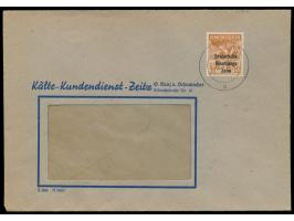 SBZ-Maschinenaufdruck 24 Pf. mit  kopfstehendem Aufdruck  auf Firmen-Fensterumschlag mit Stempel  Zeitz 1  30.5.49
Postleitza