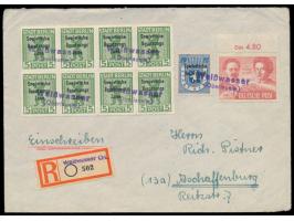 violetter Not-L2  Weißwasser / (Oberlausitz)  (Handbuch Typ b) als seltene späte Verwendung auf  Einschreibbrief  mit SBZ-Mas