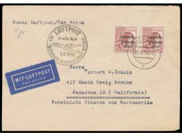 2 x 60 Pf. SBZ-Maschinenaufdruck als seltene portorichtige Mehrfachfrankatur auf &nbsp;Luftpostbrief &nbsp;nach Pasadena / US