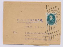 16 Pf. Jacob Grimm als Einzelfrankatur auf Zeitungsstreifband 51 bis 100 g, Handrollstempel Berlin W 66 22.8.51, portorichtig