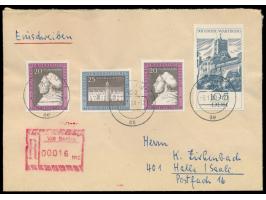 R-Brief mit Sondermarken-Mischfrankatur, Stempel  Berlin 102  3.1.68, roter  R-Automatenstempel 108 Berlin  mit UB mc (2. Ver