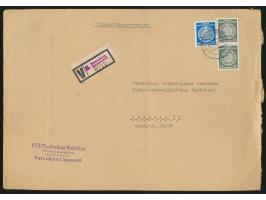 Verwaltungswertpost:  Wertbrief der 2. Gewichtsstufe (Format 25 x 17,7 cm), Dienstmarken-Frankatur 60 Pf. (1. Ausgabe) und 2 