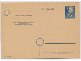 Ganzsache 12 Pf. mit Druckvermerk M 301 / C 4296,  gelbgrün fluoreszierend,  ungebraucht, MiPr. 200 
