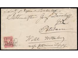 seltener R3  Berlin Eis. P. B. No. I.  8.6. auf Brief mit 10 Pf. nach Potsdam, Ankunftstempel 8.6.80
Stichwort: Bahnpost
