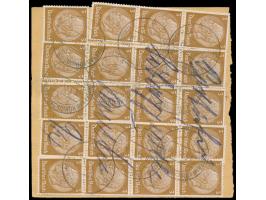 20 x 3 Pf. Hindenburg und 20 Pf., 40 Pf. und 2 RM Hitler beidseitig auf  Paketkarte  für ein Paket von 16 kg von Ostseebad Kü