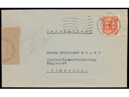 8 Pf. Bär auf Ortsbrief mit Maschinenstempel Berlin NW 7 12.1.46 an den Präsidenten der Zentralfinanzverwaltung des Magistrat