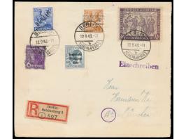 Leipziger Herbstmesse 1948  16 Pf. als seltene  West-Berlin-Verwendung  in Mischfrankatur mit SBZ-Maschinenaufdruck, Bizone 6