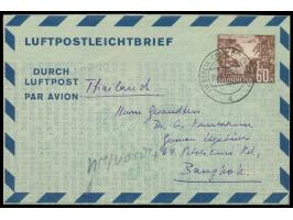 Luftpostfaltbrief  60 Pf. mit Stempel Berlin-Charlottenburg 2 5.6.54  nach Thailand,  Ankunftstempel Bangkok, seltene Destina