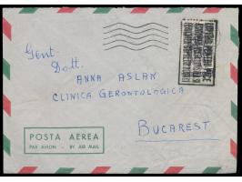 Italien-Sondermarke &nbsp;zum &nbsp;Weltflüchtlingsjahr 1960 &nbsp;60 L. auf Luftpostbrief nach Bukarest, Maschinenstempel An