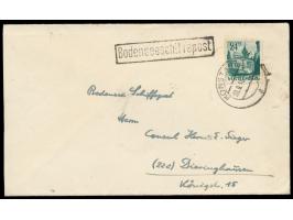 Stempel  Konstanz  20.9.48 und R1  Bodenseeschiffspost  auf Brief aus Friedrichshafen mit Württemberg 24 Pf., nach Dieringhau