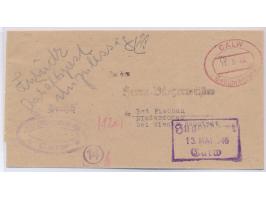 roter Ovalstempel  Calw Gebühr bezahlt  11.5.46 auf  Auslandsbrief  nach Bad Fischau bei Wiener Neustadt / Österreich, handsc