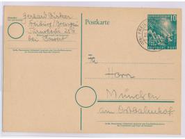Sonderganzsache 10 Pf. "1. Deutscher Bundestag"  als seltene Verwendung in Baden, Stempel  Freiburg (Breisgau) 1  27.10.48, n