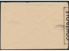 Zensurstelle Freiburg,  Auslandsbrief mit rotem Stempel  Freiburg (Breisgau)  31.10.46 nach Tel Aviv / Palästina, links schwa