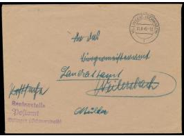 Zensurstelle Konstanz,  Brief der Rentenstelle des Postamts Villingen an das Landratsamt Mülda (?), Stempel Villingen (Schwar