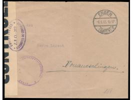 Zensurstelle Singen,  Behördenbrief mit Stempel  Engen (Baden)  6.9.45 nach Donaueschingen, aptiertes Dienstsiegel Regierungs