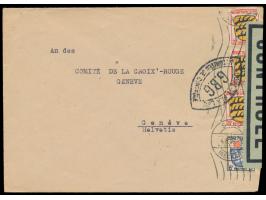 Zensurstelle Tübingen,  Auslandsbrief mit Allgemeine Ausgabe 15 Pf. und 3 x 20 Pf. (eine Marke beschädigt) in die Schweiz, Ha