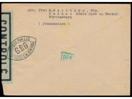 Zensurstelle Tübingen,  Auslandsbrief mit Allgemeine Ausgabe 15 Pf. und 3 x 20 Pf. (eine Marke beschädigt) in die Schweiz, Ha