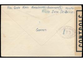 Zensurstelle Lindau,  Auslandsbrief mit Allgemeine Ausgabe 2 x 5 Pf. und 3 x 24 Pf. nach Österreich, Stempel Kressbronn (Bode