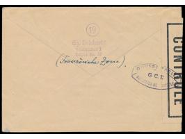 Zensurstelle Saarbrücken,  Mischfrankatur Allgemeine Ausgabe 2 x 1 Pf. und 20 Pf. mit Saar 3, 10 und 40 Pf. auf Auslandsbrief