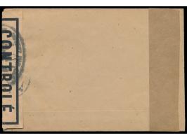 Zensurstelle Worms,  Auslandsbrief nach USA, Frankatur Allgemeine Ausgabe 15 Pf. und 2 x 15 Pf., Stempel Mainz 30.11.46, rech