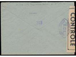 Zensurstelle Koblenz,  Brief mit Stempel  Wuppertal-Oberbarmen 1 Gebühr bezahlt  18.2.46 nach (22) Betzdorf / Sieg, links wei