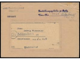 Ortsbrief des  städt. Bestattungsamt München  mit L2  "Zustellungsgebühr 30 Rpfg. / Vers.-No. ...."  mit Registriernummer 055