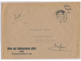 Regierungsbezirk Aachen: Brief der Kreissparkasse Jülich an die Reichsbank Aachen über die Britische Militärregierung (227 De