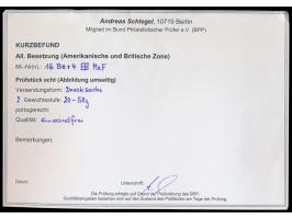 1 Pf. mit Zähnung 11 : 11 1/2 im  Eckrand-Viererblock  rechts oben mit roter  Bogenzählnummer n 4336 auf Drucksache 2. Gewich