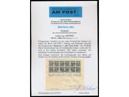 Unterrand-12er-Block 1 Pf. mit Zähnung 11 : 11 1/2 auf Brief, drei zentrische Sonderstempel  Hannover 1 Ausstellung "Der Neue