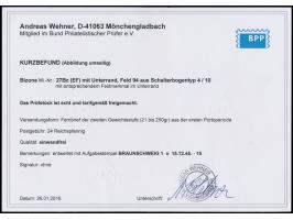 Einzelfrankatur 24 Pf. mit Zähnung 11 : 11 1/2 mit Unterrand auf Brief 2. Gewicht, Stempel  Braunschweig 1  15.12.45, nach Go