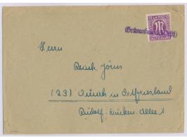 violetter Not-L1  Grünenbaum (Westf)  auf Brief mit 12 Pf. AM-Post nach Aurich, Bedarf, Handbuch Typ a = Gruppe 3
Stichwort: 