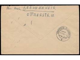 1 RM  und 3 x 3 Pf. auf  Einschreibbrief,  frankiert für die 2. Gewichtsstufe, Stempel  Braunschweig 1  29.4.46, nach Dresden