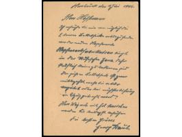 Hersbruck,  Ganzsache AM-Post 5 Pf. aufgewertet mit violettem R1  Gebühr bezahlt  zu 12 Pf., Stempel Hersbruck 3.6.46, nach K