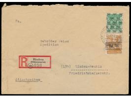 Kleinwalsertal:  24 Pf. Band- und 84 Pf. Netzaufdruck auf  Einschreibbrief  2. Gewicht mit Stempel  Riezlern (Kleinwalsertal)