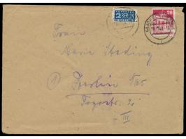 Gladbeck (Westf),  Notopfermarke mit  Durchstich  auf Brief mit privatem Absender, Frankatur 20 Pf. Bauten, Stempel Gladbeck 