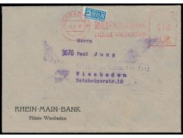 Wiesbaden, &nbsp;Notopfermarke mit dreiseitig sehr engem &nbsp;Privatdurchstich &nbsp;(rechts Scherenschnitt) auf Ortsbrief m