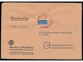 Stuttgart 13,  Notopfermarke mit  waagerechter Zähnung L 9  auf Drucksache der Fa. Kurtz &amp; Puchner, roter Stempel Stuttga