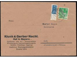 Hof (Saale) 2,  Notopfermarke mit Seitenrand mit dreiseitigem  Durchstich  (Rand ohne Durchstich, rechts doppelter senkrechte