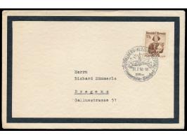 Kleinwalsertal  (Deutsche Postverwaltung bis 31.12.1950): Einzelfrankatur Österreich 15 g Trachten auf Trauerdrucksache (der 