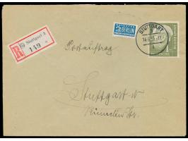 Einzelfrankatur 1 M. Heuss auf  Orts-Postauftrag  mit Stempel  Stuttgart 3  14.6.55, Ankunftstempel Stuttgart 1 14.8.55, port