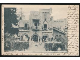 Stempel  Castel Peles  28.7.1904 auf Ansichtskarte "Sinaia - Corpulu de Garda" mit Abbildung der Wachmannschaft vor dem Caste