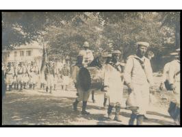 1913, Foto (auf Karton) vom  Landungsdetachement von S.M.S. Breslau in Skutari,  Postkartenformat (ohne Anschriftenvordruck)
