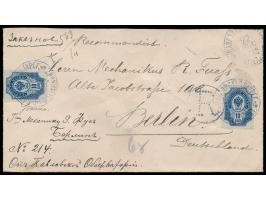 2 x 10 Kop. auf  Einschreibbrief  mit Stempel  Pawlowsk S. P.burg  G.  22.6.1882 nach Berlin, handschriftlicher Registrierver
