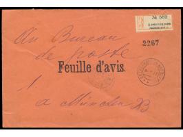 Einschreibbrief als portofreie Postsache (zurückgesandte Rückscheine) nach München, Stempel  Aleksandrow Warsch. Gouv.  8.9.0