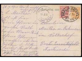 Schiffspoststempel  Odessa - Batum a  11.7.10 auf Ansichtskarte von Eupatoria mit 1 Kop. und 3 Kop. nach Österreich, Bedarf
S
