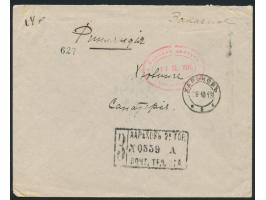 2 x 10 Kop. rückseitig auf  Einschreibbrief  mit Stempel  Charkow 2  18.10.16 nach Finnland, schwarzer  3-Numeratorstempel,  